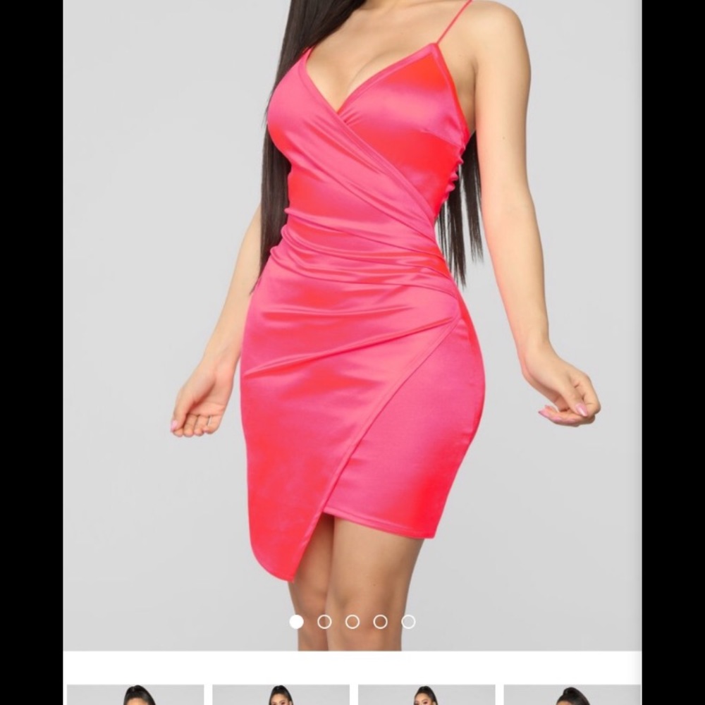 Pink Satin Mini Dress